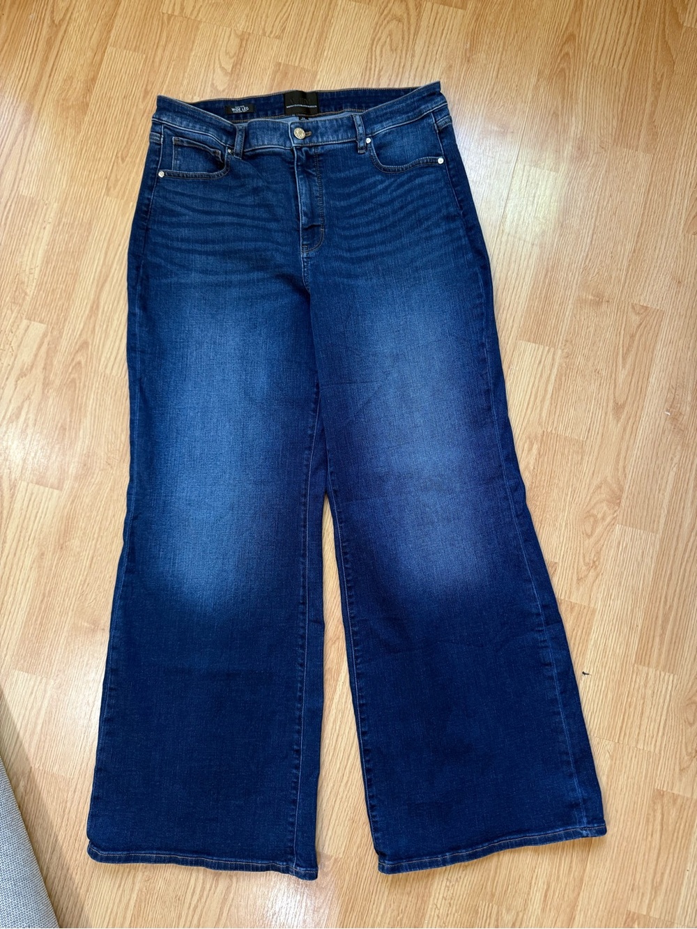 WHBM High Rise Wide Leg Jeans Size 14 Dark Wash